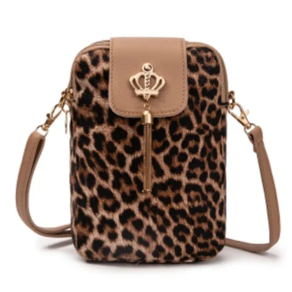 2/$40 NEW Preppy Clueless Leopard Print Crossbody Bag - Picture 1 of 4